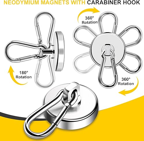 Miniatura 9 de DIYMAG Ganchos magnéticos, ganchos magnéticos de neodimio resistentes de 200 libras, ganchos magnéticos fuertes para colgar en casa, casillero de