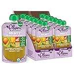 Plum Organics Mighty 4 Organic Toddler Food - Mango, Pineapple, White Bean, Butternut Squash, and Oat - 3.75 oz Pouch (Pack of 12) - Organic Fruit and Vegetable Toddler Food Pouch