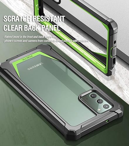 Miniatura 5 de Poetic Guardian Series - Funda diseñada para Samsung Galaxy Note 20, híbrida de cuerpo completo, a prueba de golpes, sin protector de pantalla