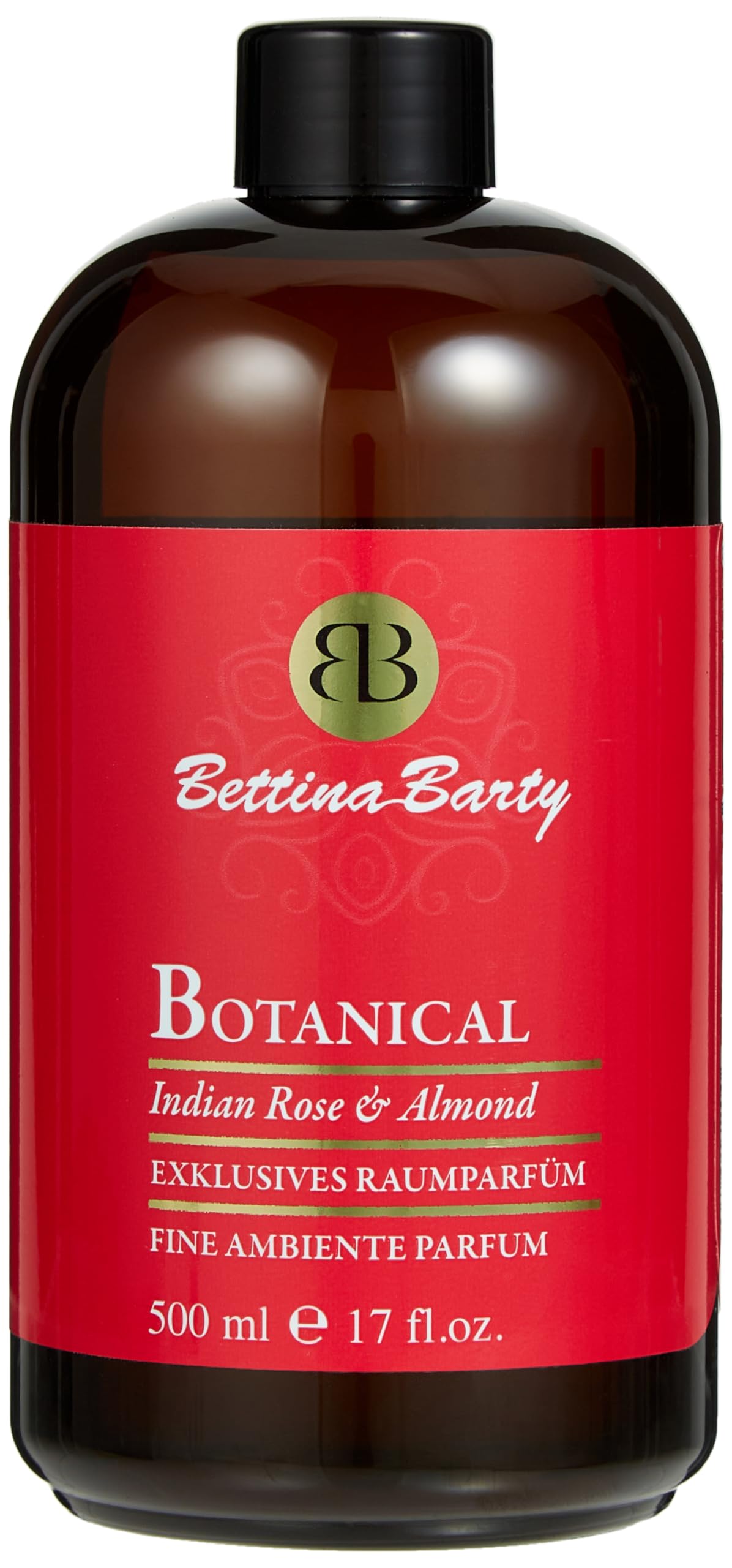 BETTINA BARTY Indian Rose & Almond Scented Reed Diffuser Oil Bottle with 10 Reed Stick |Reed Diffuser Set for Home Fragrance, Living Room, and Bed Room, and office 500ml