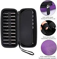 Vista 3 de Hipiwe EVA Essential Oils Carrying Case Organizer for 20 Bottles 5ml & 10ml Standard & Rollers Bottles Portable Hard Shell Travel Bag Holder for