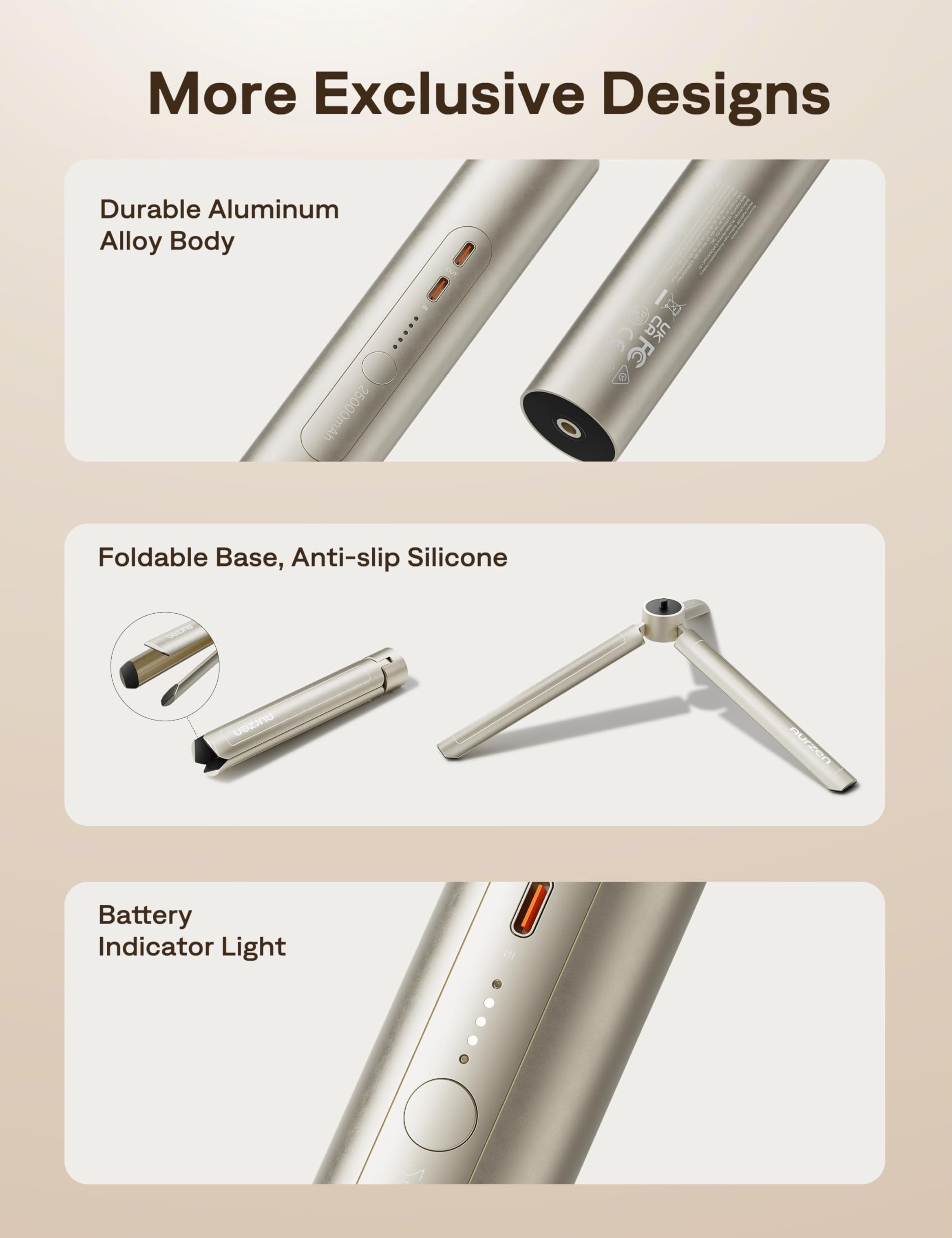 Aurzen PowerBase-Ständer für Boom Air/D1 air Projektoren, 2-in-1-Powerbank mit 25000 mAh Akku, 2 Stunden Wiedergabezeit, flexibel und tragbar für Outdoor-Kino, Heimkino, Reisen usw.