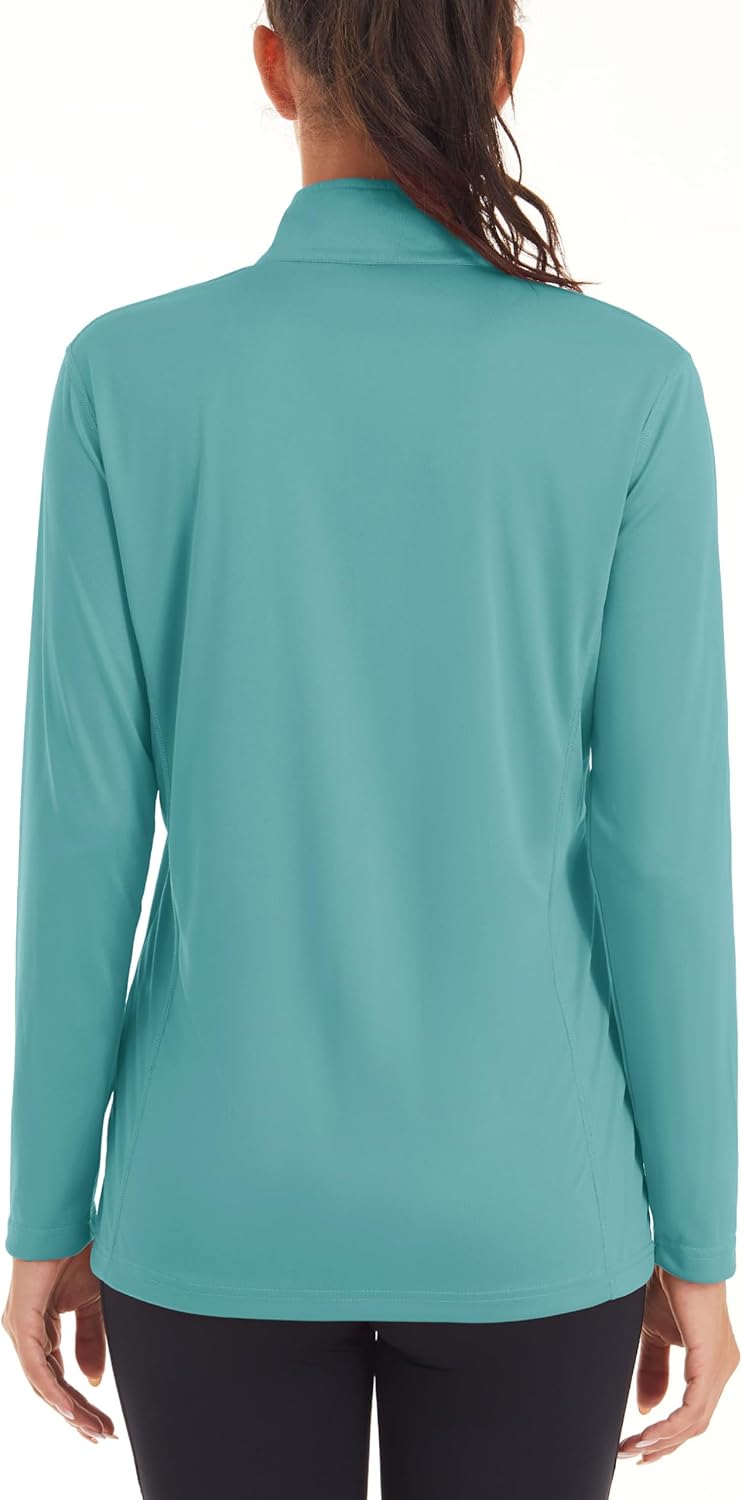 MAGCOMSEN Women's Shirts Long Sleeve 1/4 Zip UPF50+ UV Sun Protection Quick Dry Workout Hiking Athletic Shirts Rash Guard - Image 2