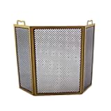 Melody Jane Dollshouses Dolls House Miniature Fireplace Accessory Brass Black Fire Screen Guard