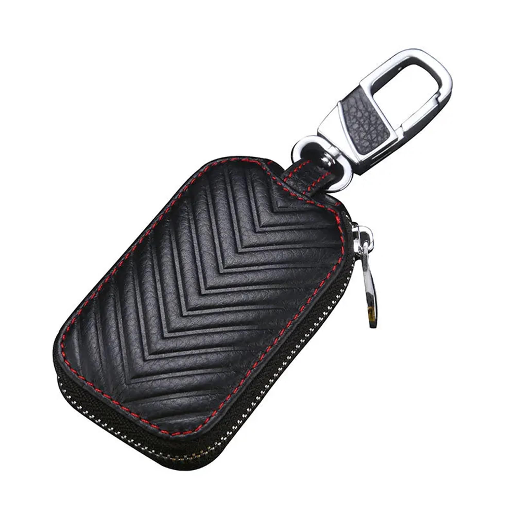 augen Car Key Case, Vegan Leather Car Smart Key Chain Keychain Holder Metal Hook and Keyring Zipper Bag for Remote Key Fob (Pack of 1)-picture-44