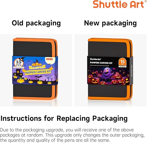 Miniatura 9 de Kit de 25 piezas de tallado de calabaza de Halloween, 15 piezas profesionales de acero inoxidable de alta calidad para tallar calabazas con 10