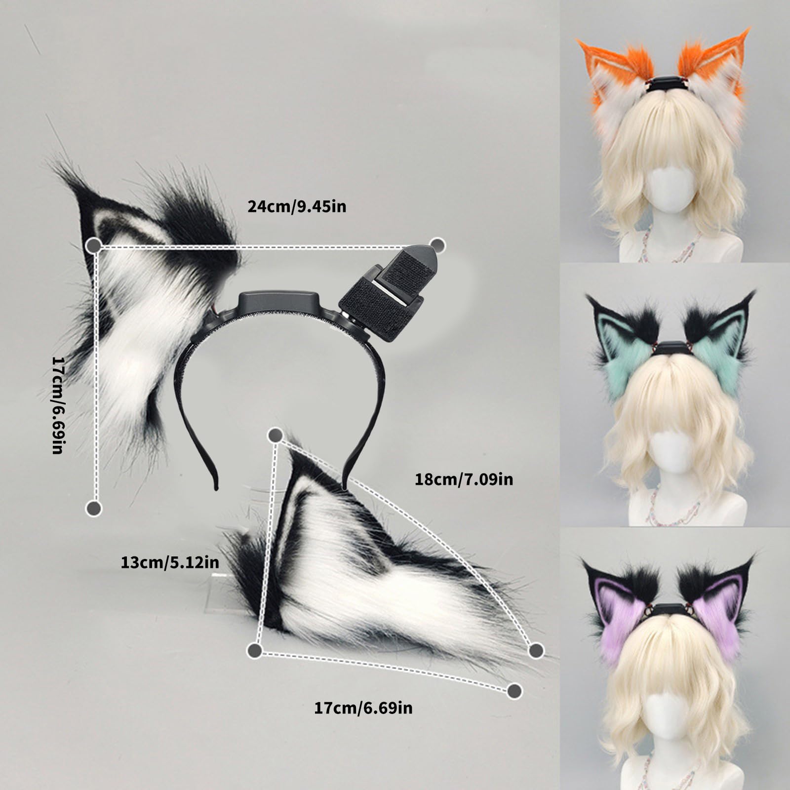 Bonita diadema de orejas de animal activada por movimiento con control táctil para Halloween y bailes de máscaras, fiestas, reuniones, disfraces, diadema móvil para fiesta de cosplay