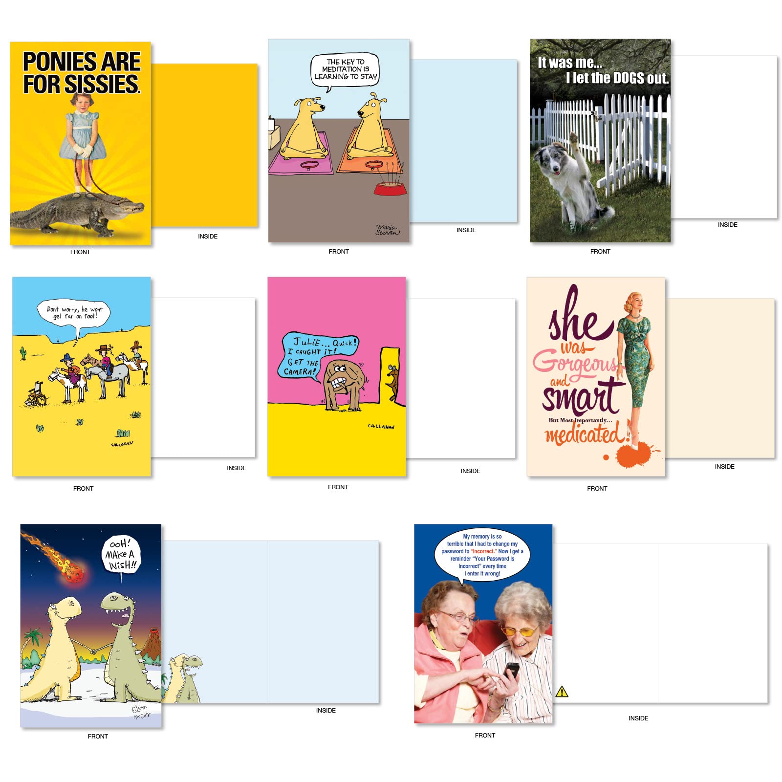 NobleWorks - 36 Assorted Funny Birthday Cards Bulk Box Set W/ Envelopes - View #3