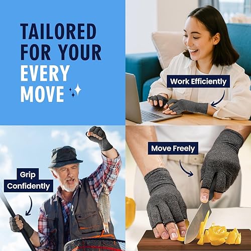 Miniatura 22 de Dr. Frederick's Original Grippy - Guantes de artritis para mujeres y hombres, guantes de compresión antideslizantes para aliviar el dolor