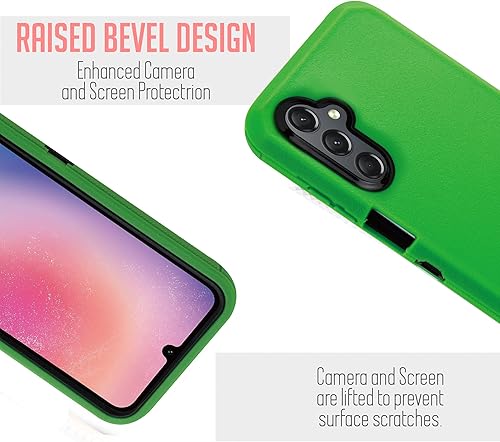 Miniatura 5 de Funda para Samsung Galaxy A24, funda giratoria de cuerpo completo con clip para cinturón de doble capa, soporte con protector de pantalla integrado