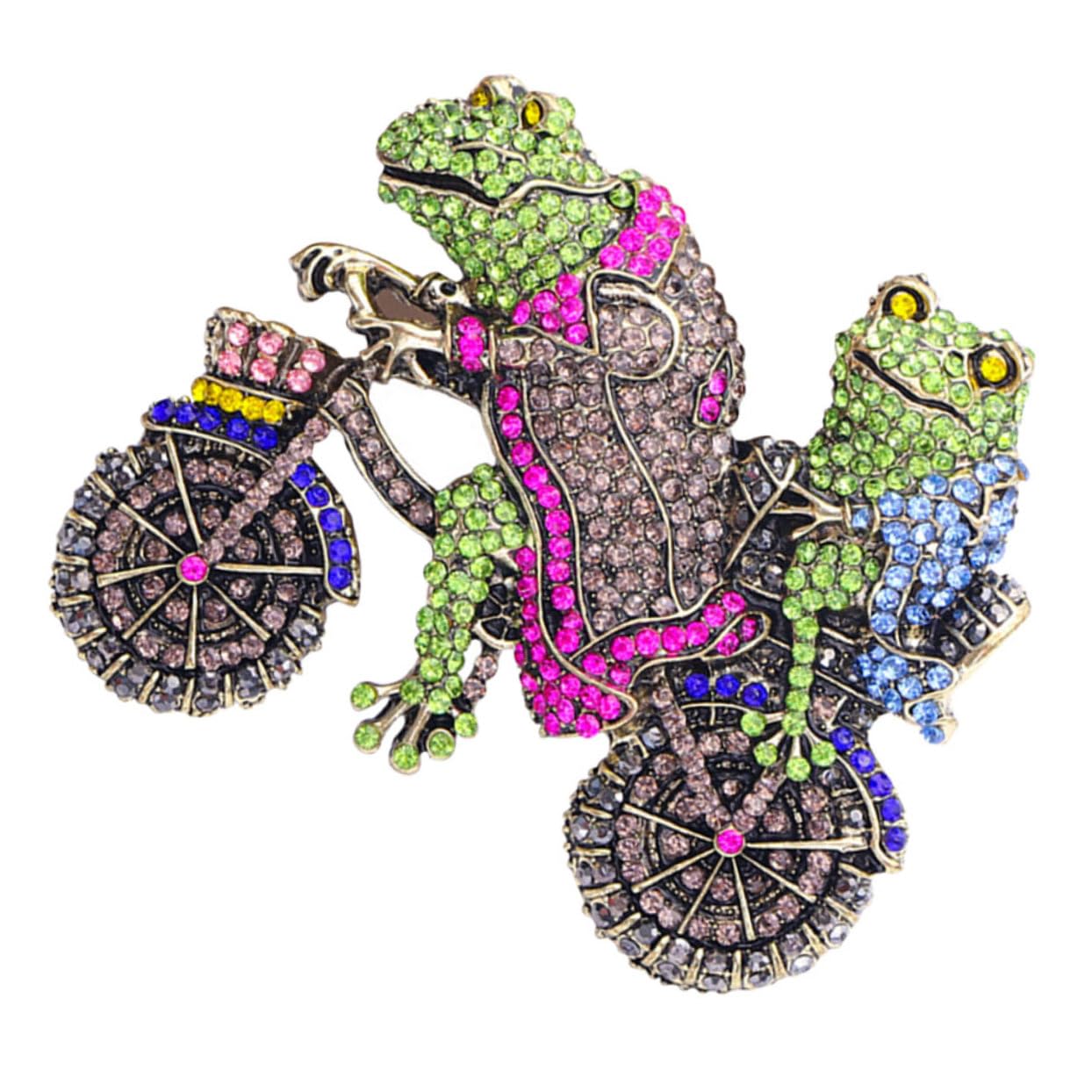 5stücke Funny Cartoon Frog Brooch Pin Mit Rhinestone Dekorative Tierbrosche Für Kleidung Als Zu Geburtstagen Oder Valentinstag