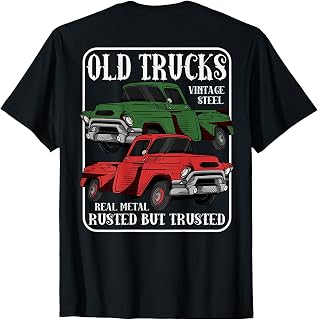 Rusted Old Vintage Pick Up Trucks (Print On Back) T-Shirt