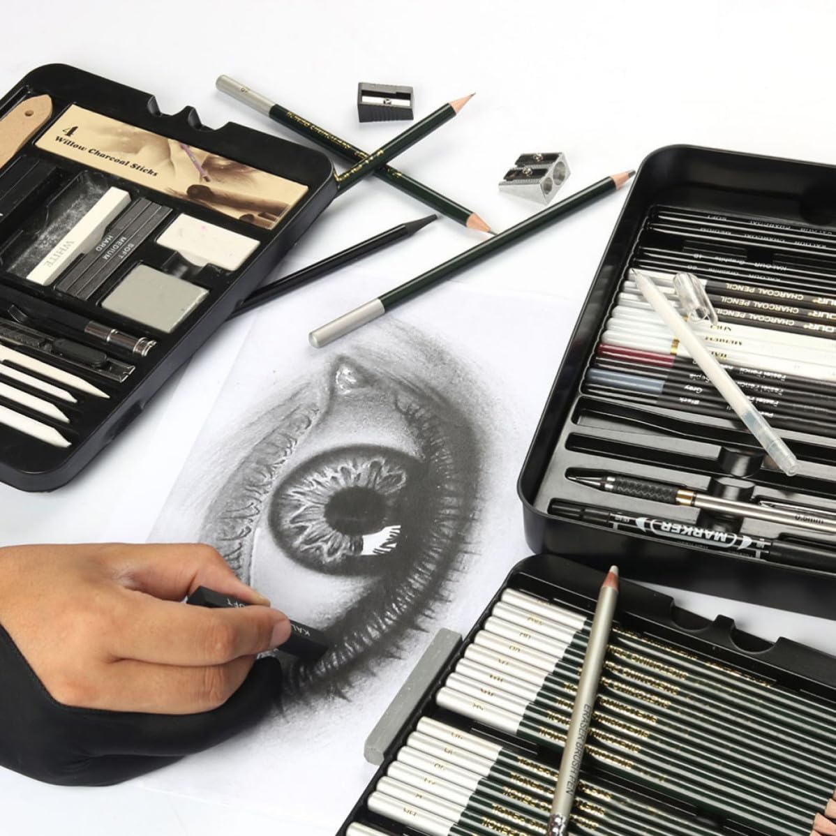 ULTECHNOVO 1 Scatola Set di Matite da Disegno per Artisti in Legno