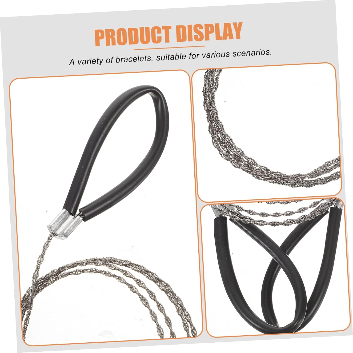 BESTonZON 4pcs Survival Wire Saw Compact Portable Emergency Outdoor Camping Metal Wire Saws