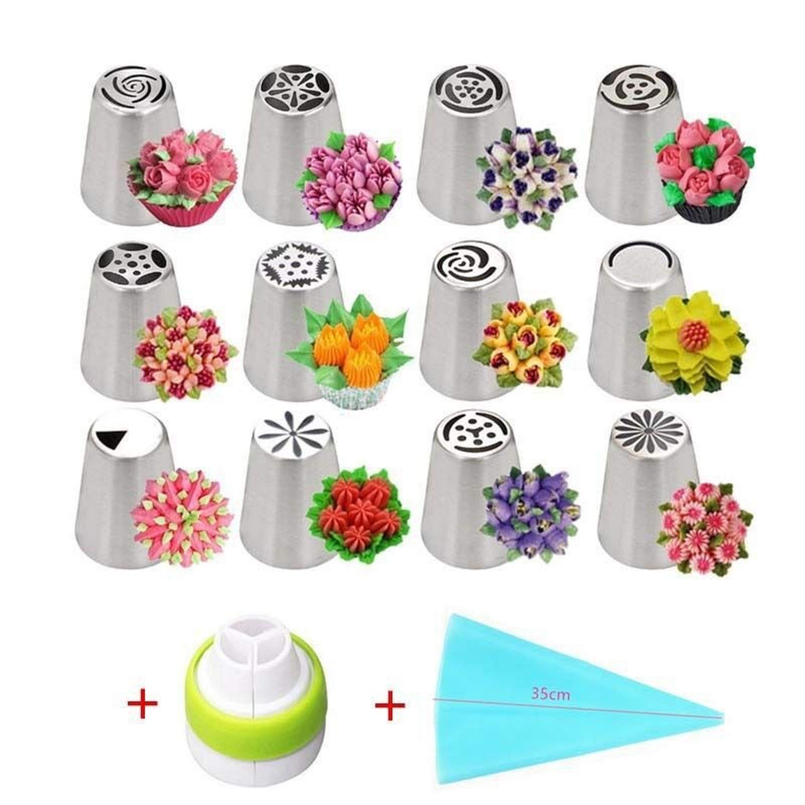 Set 14 Punte Per Tubazioni Russe Per Decorare Torte - Accessori Per Pasticceria