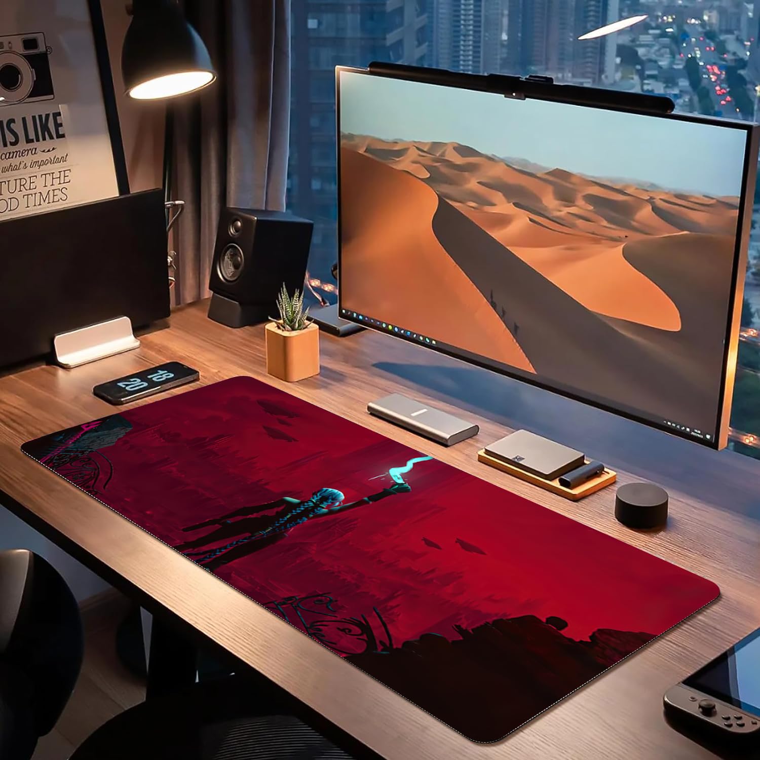 Tapis De Souris Gamer League Of Legends Arcane - Format XXL 90x40 Cm, Surface Lisse, Base Anti-glisse, Design Anime