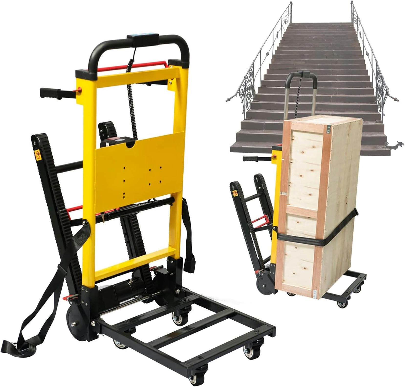 Carrello montascale Elettrico Carrello Elettrico Pieghevole e Carrello 200 kg, Carrello saliscale, sali/scendi Facilmente dalle Scale, Batteria Rimovibile~/