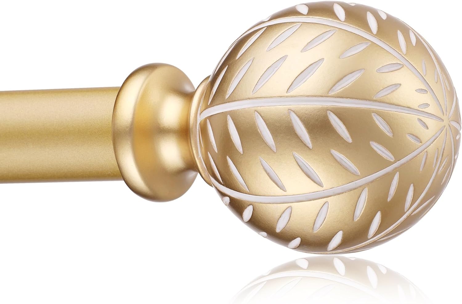 Curtain Rods for Windows 66 to 120 Inch,Black Curtain Rod 1 Inch Adjustable Drapery Rods with Decorative Finial,Window Treatment Single Curtain Rod Set for Bedroom, Kitchen