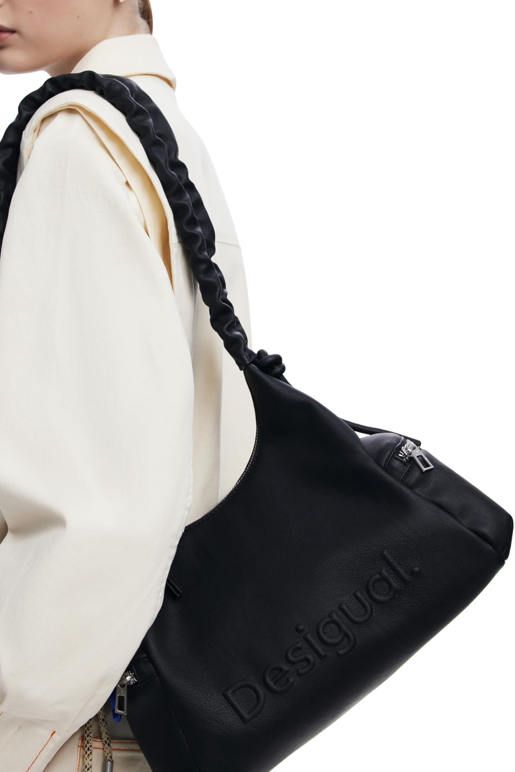 Desigual bolso de hombro Montville Half Logo Shoulder Bag Black negro