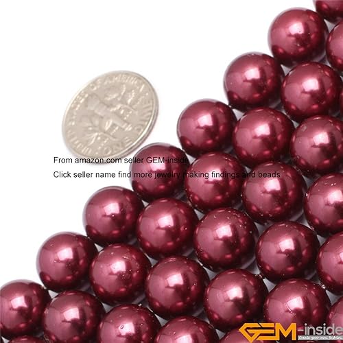 Miniatura 7 de GEM-Inside - Cuentas redondas sueltas de agua dulce natural de 0.394 pulgadas (0.394 in), piedra energética de cristal redondo para fabricación de