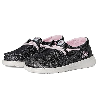 Hey Dude Kids Wendy Shimmer Flower (Toddler) Girls Shoes Charcoal