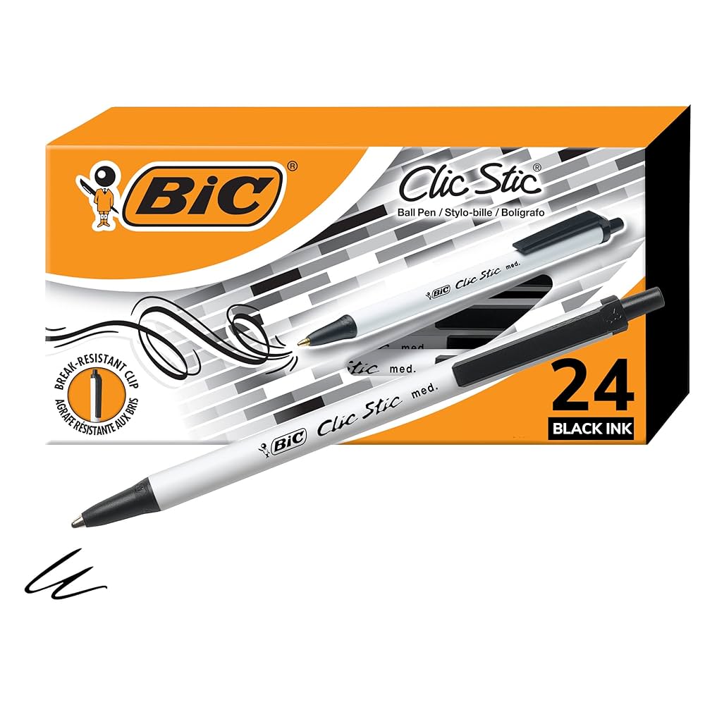 Amazon | PEN,CLIC,STIC,RET,24PK,BK | 格納式ボールペン