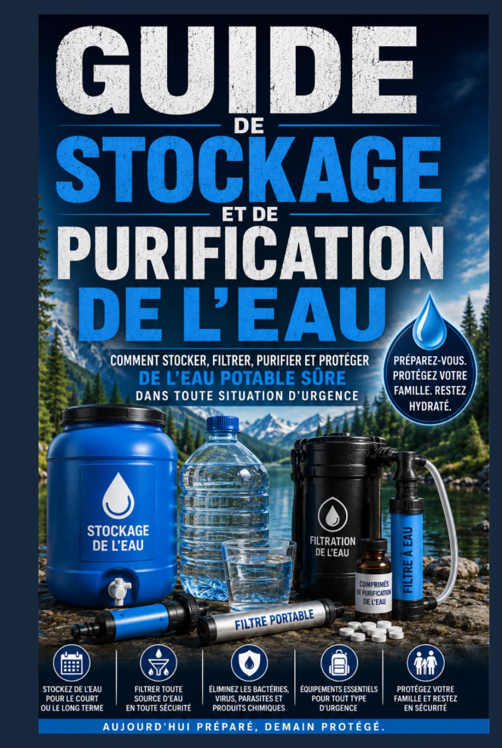 Guide de stockage et de purification de l'eau.: Comment stocker, filtrer, purifier et protéger l'eau potable sûre en cas d'urgence.