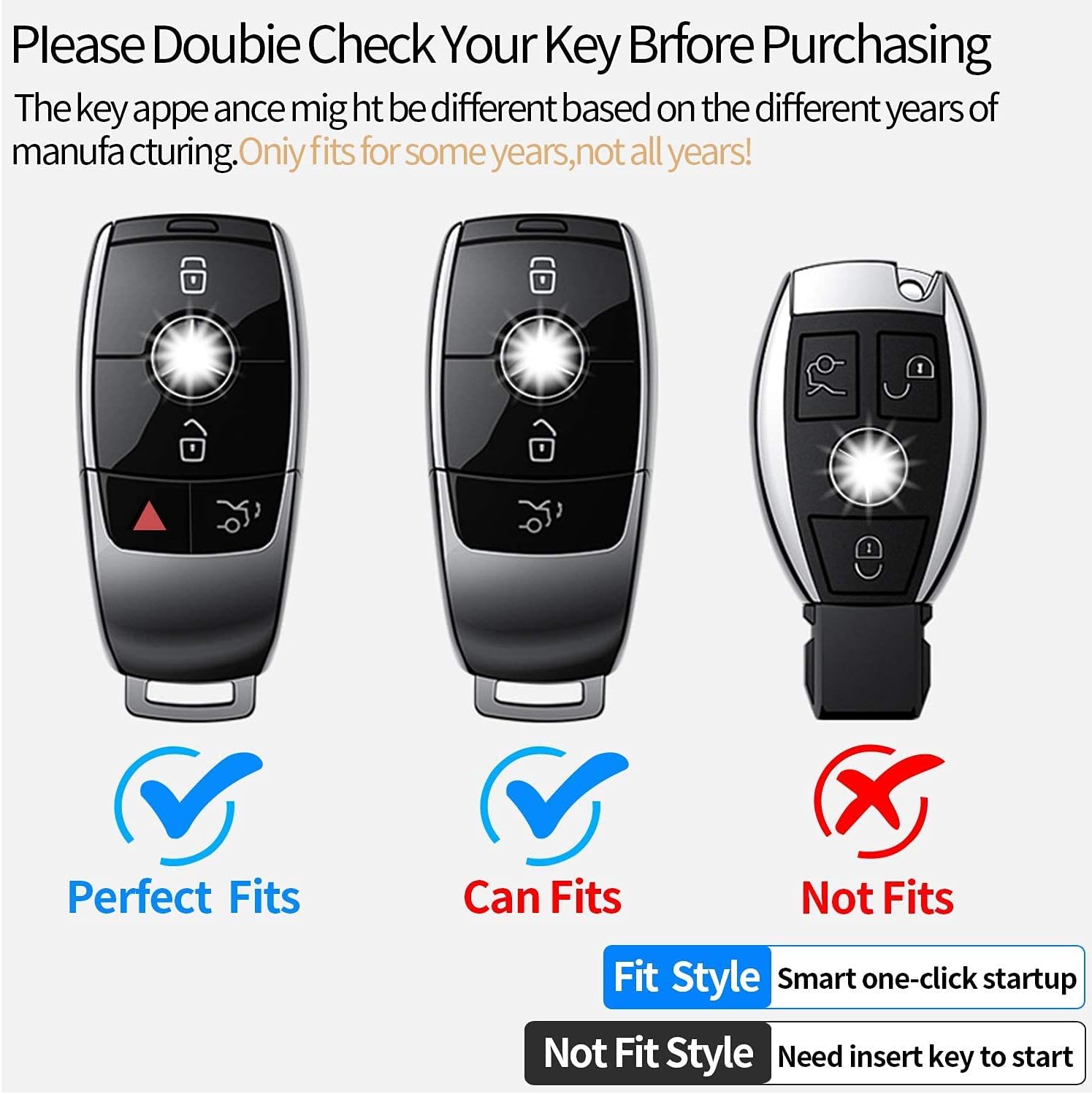 Tukellen 2-Pack for Mercedes Benz Key fob Cover,Special Soft TPU Key Case Protector Compatible with Mercedes Benz 2017-2021 E-Class 2018-2021 S-Class 2019-2021 A-Class C-Class G-Class-Silver+Blue image 2