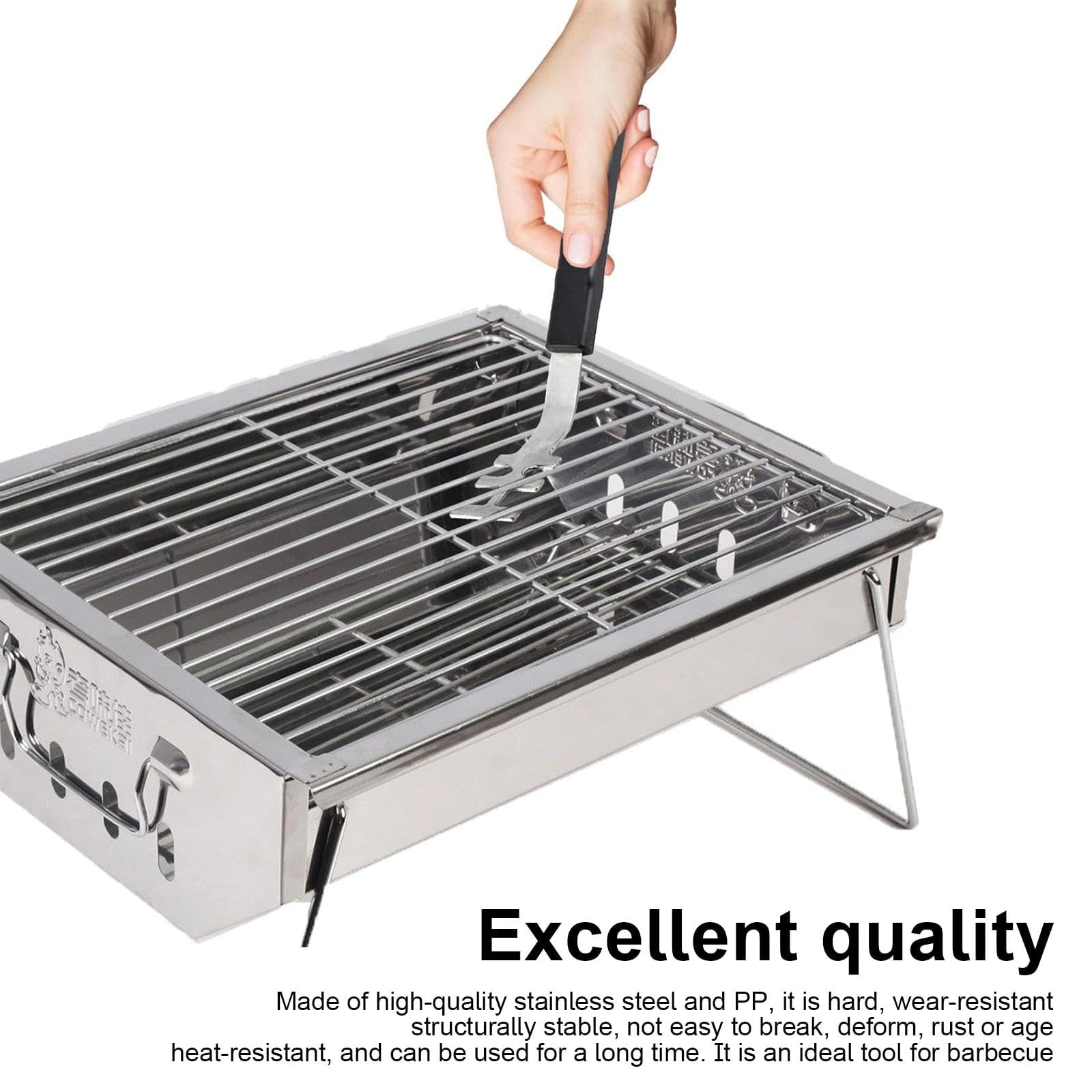 2 Piezas Resistente Parrilla Levantador de 27 cm de Largo, Levantador Barbacoa Parrilla con Un Tenedor, Barbecue Grate Lift Tool de Acero Inoxidable, para Hogar, Camping, Parrillas de Barbacoa