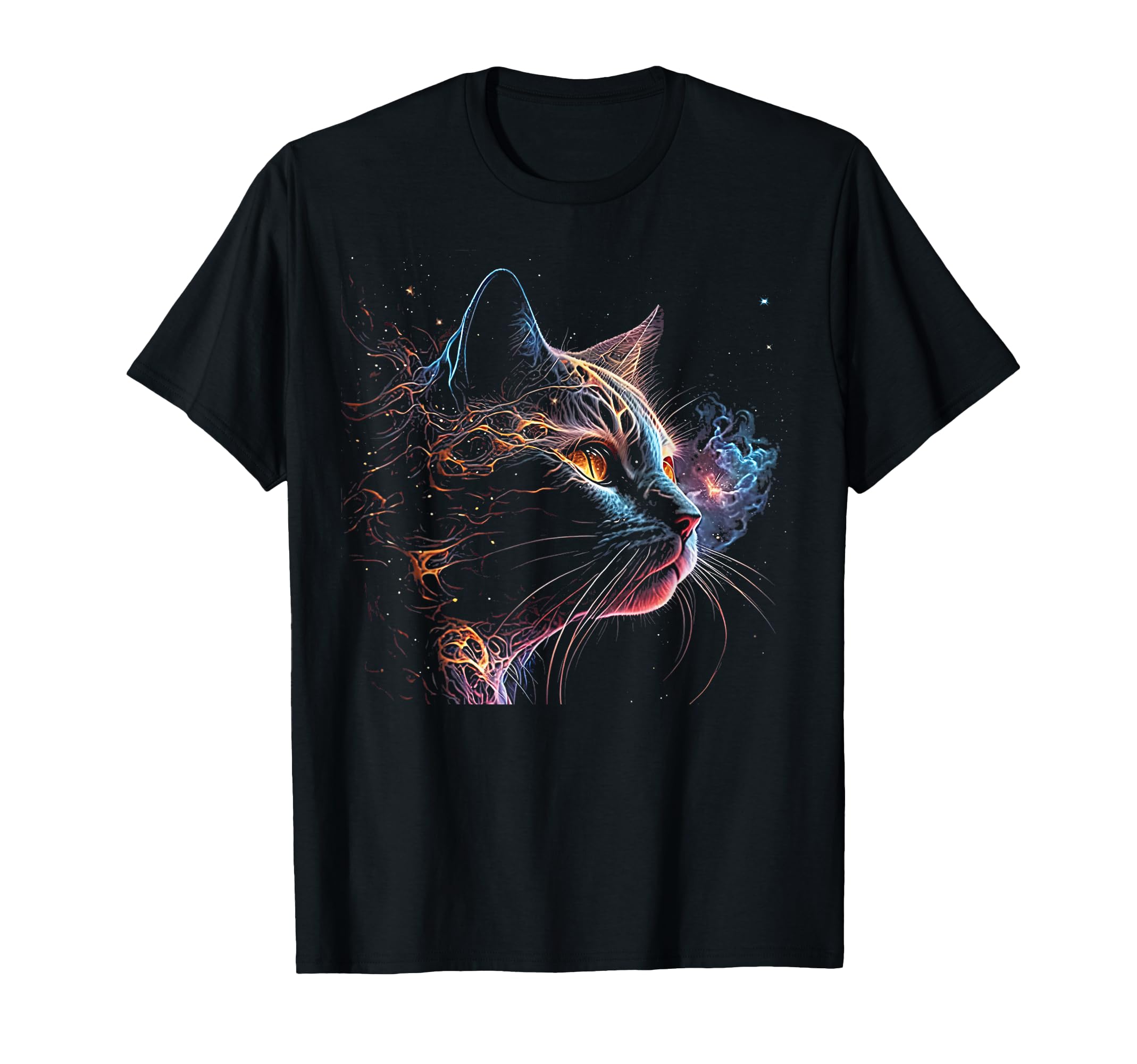 Cat In The Galaxy And Space Kitten Cat Head T-Shirt