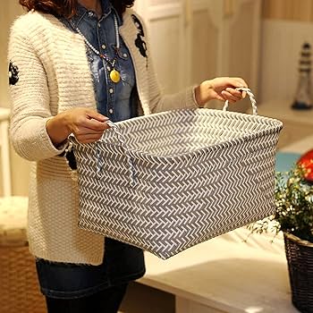 布バスケット ちどり産業 収納 バスケット ペーパーバスケット ふた付き 58-90