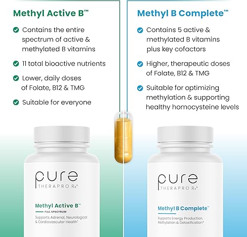 Miniatura 5 de Pure Therapro Rx Vitaminas B metiladas para hombres y mujeres, fabricadas en Estados Unidos, suministro de 2 meses  Vitaminas activas del complejo