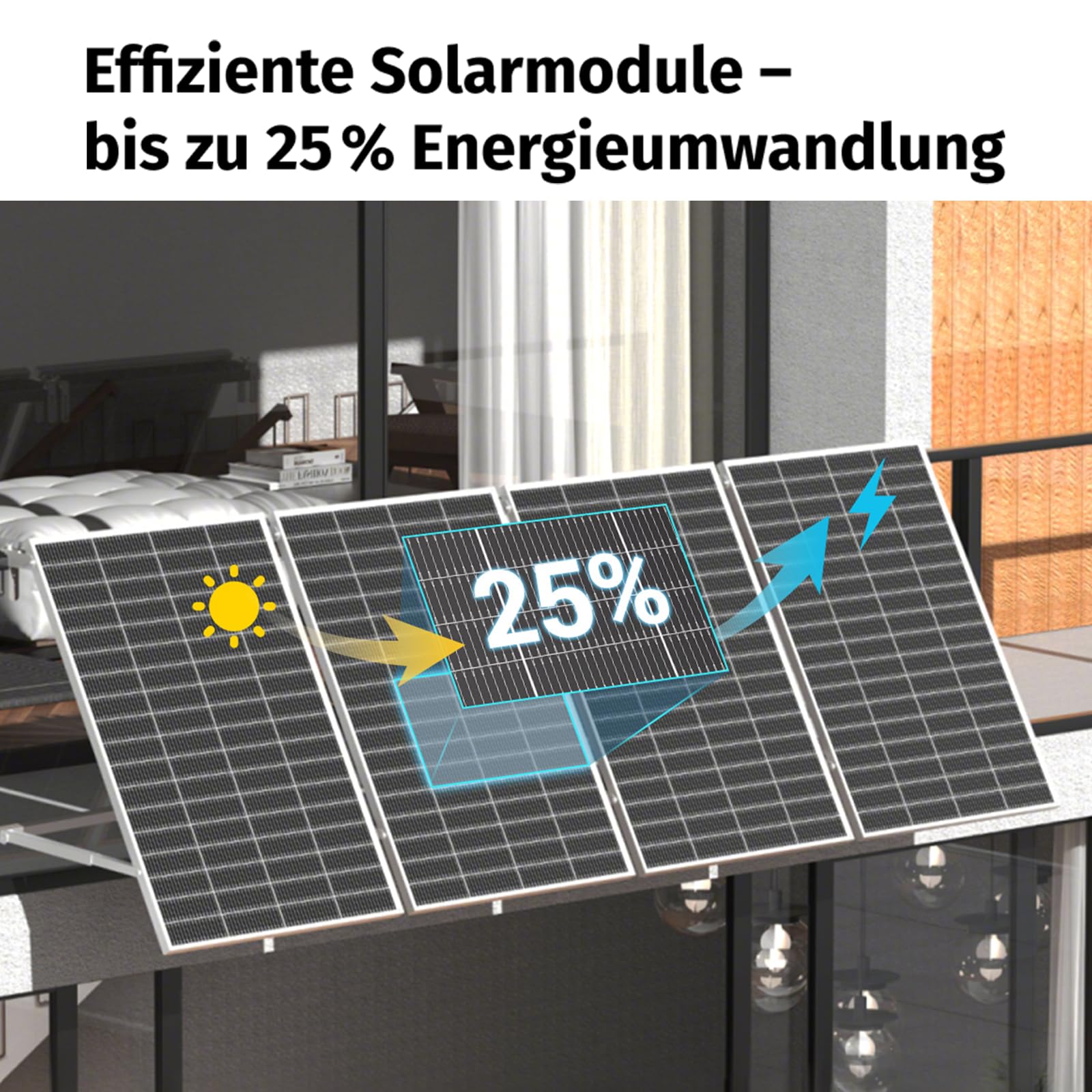 Ray Lite Solarpanel 200W – N-Typ Monokristallin – 25 % Wirkungsgrad – Plug & Play – Für Balkonkraftwerk & PV-Anlagen – Hochleistungs-Solarmodul Einzelstück