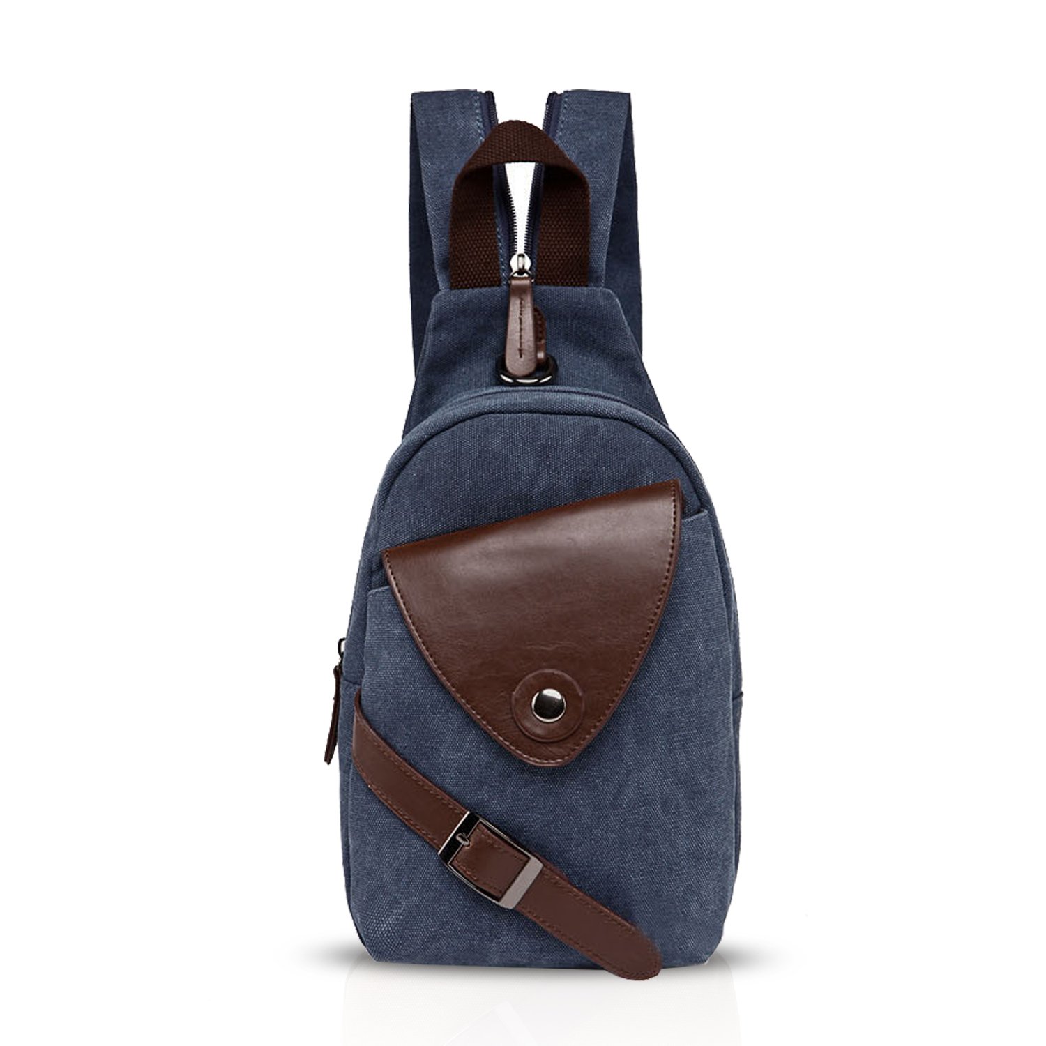 FANDARE Klassische Sling Bag Sport Rucksack Party Outdoor Tragbare Crossbody Tasche Damen/Herren Breathable Verschleißfeste Leinwand Blau