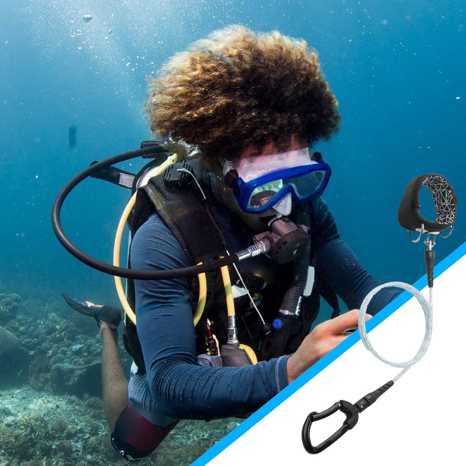 Longe de plongée en apnée, Longe pour l'apnée,Corde d'apnée Robuste pour | Natation en Plein air | Équipement de sécurité de plongée, Corde de sécurité pour la sous-Marine, la en apnée