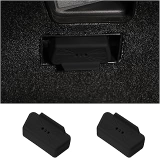 Temmis OBD 포트 뚜껑 2개, 차량 OBD 포트 방수 및 방진 실리콘 프로텍터 커버, 자동차 내부 소켓 커버 액세서리, 범용 핏 (블랙)