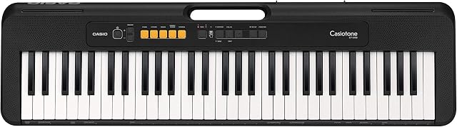 Casio CT-S100AD 61 Key Slimline and Super compact Portable Electronic Keyboard in Black with AC Adapter Included Black one size