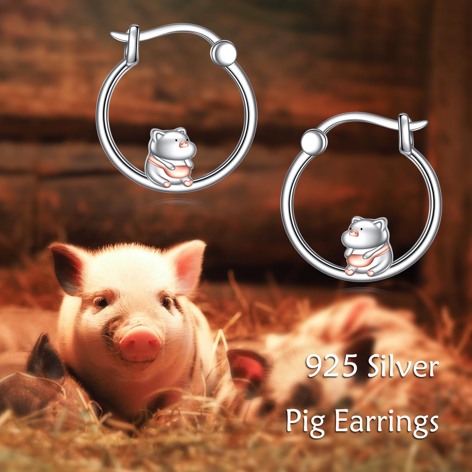 Pendientes de aro de animales de plata de ley 925, pequeños pendientes Huggie, joyas regalos para mujeres y niñas