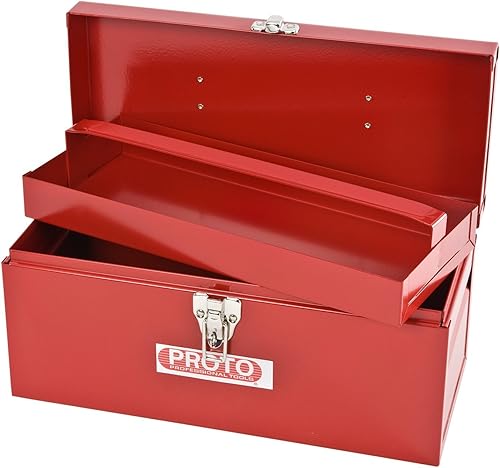 Stanley Proto J9954-NA Proto Caja de herramientas de uso general, color rojo, 14 pulgadas de largo x 6 pulgadas de profundidad x 6-1/2 pulgadas de