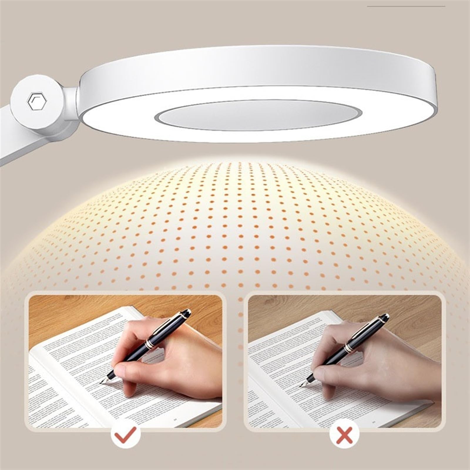 Lampa stołowa Lampka do czytania Lampa biurkowa LED, lampa stołowa z regulowanym wysięgnikiem, lampa biurowa z funkcją przyciemniania do ochrony oczu, z 2 portami ładowania USB, 4 gniazdami zasilania