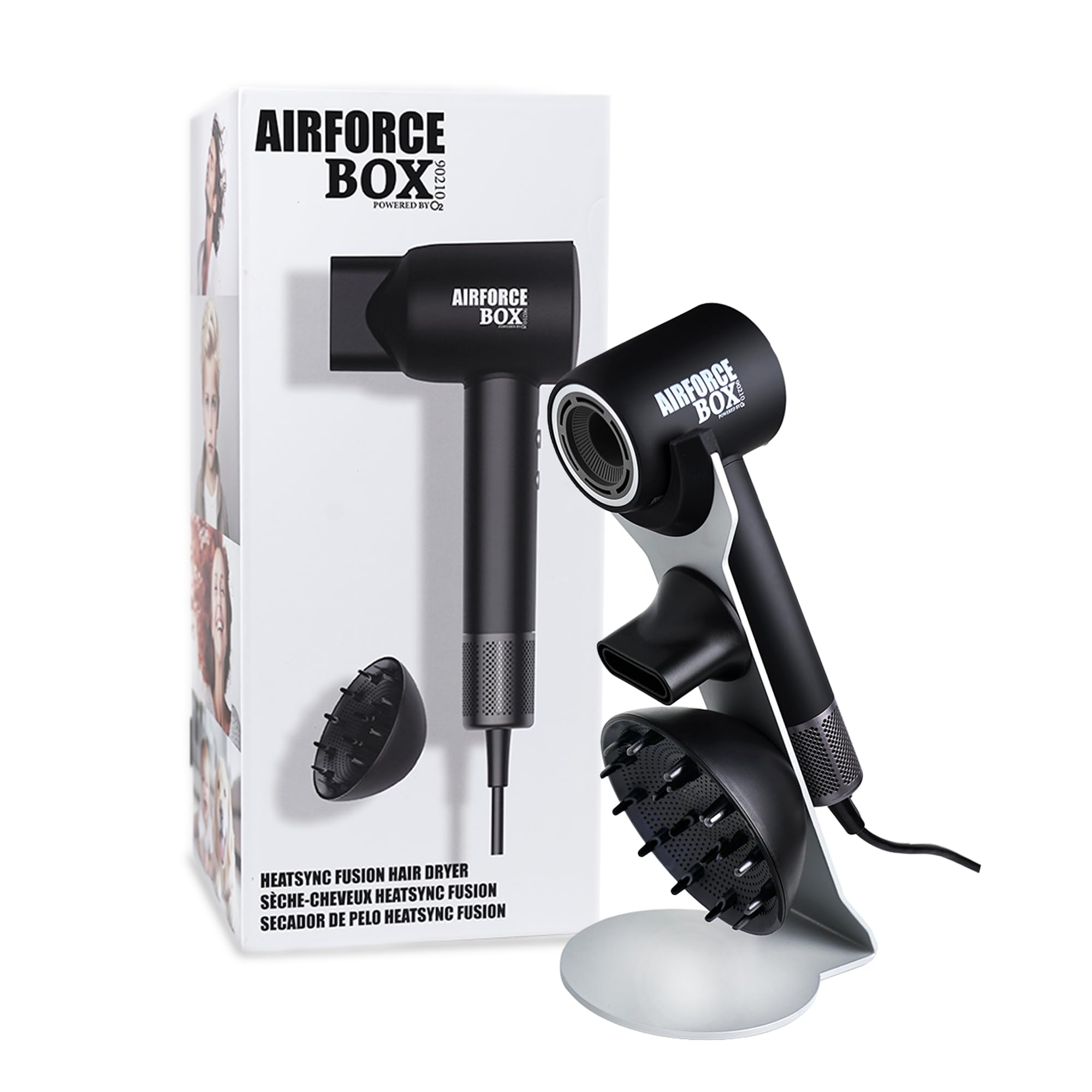 HeatSyncFusion Ionic Hair Dryer – Hair Blow Dryer with Fast-Drying Power – Includes Diffuser &amp; Concentrator – Lightweight Ergonomic Design – Professional Styling Tools &amp; Appliances