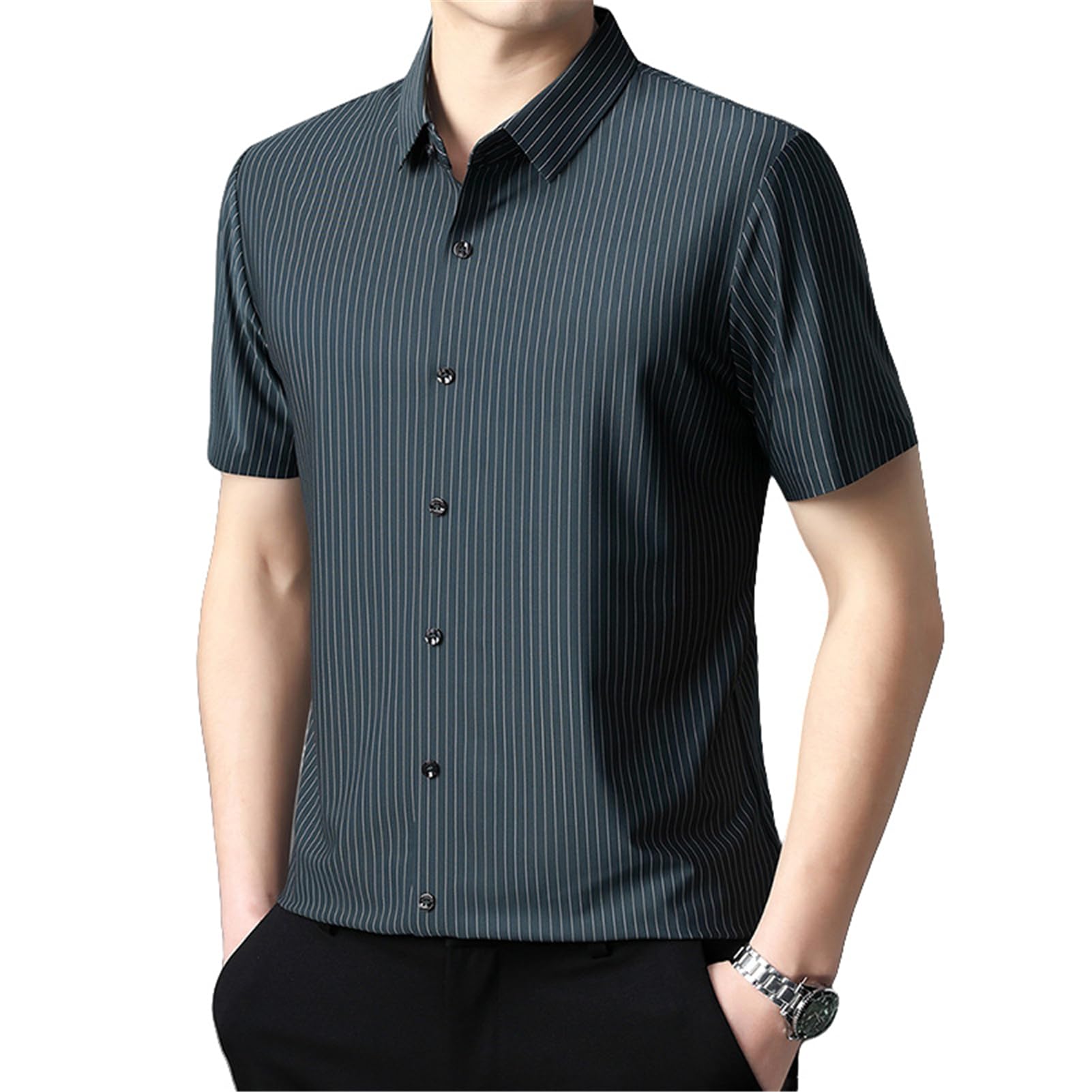 Camisa de manga corta ligera hombre mediana edad fresca USTZFTBCL 8