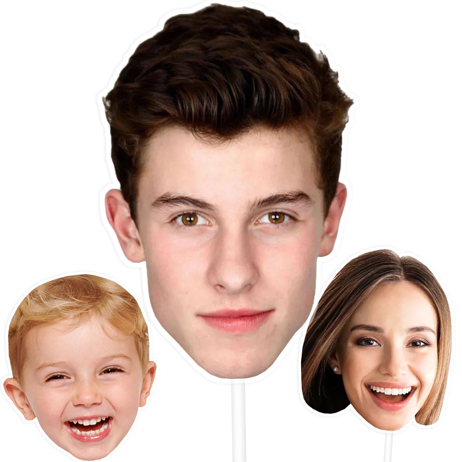 Head Cutouts on a Stick Custom Face Photo Cutout Fans