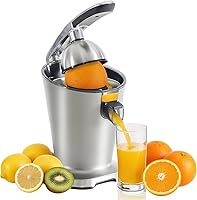 NEWBULIG Electric Citrus Juicer Machine - Automatic Orange Lemon Lime Grapefruit Squeezer, Soft-Grip Handle, Dishwasher Safe, Silver