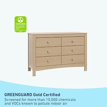 Graco Noah 6-Drawer Dresser (Driftwood) GREENGUARD Gold Certified, Wood Dresser for Bedroom, Kids & Nursery Storage Chest, Safety Interlocking Drawers, Pre-Installed Tracks, Kids Chest