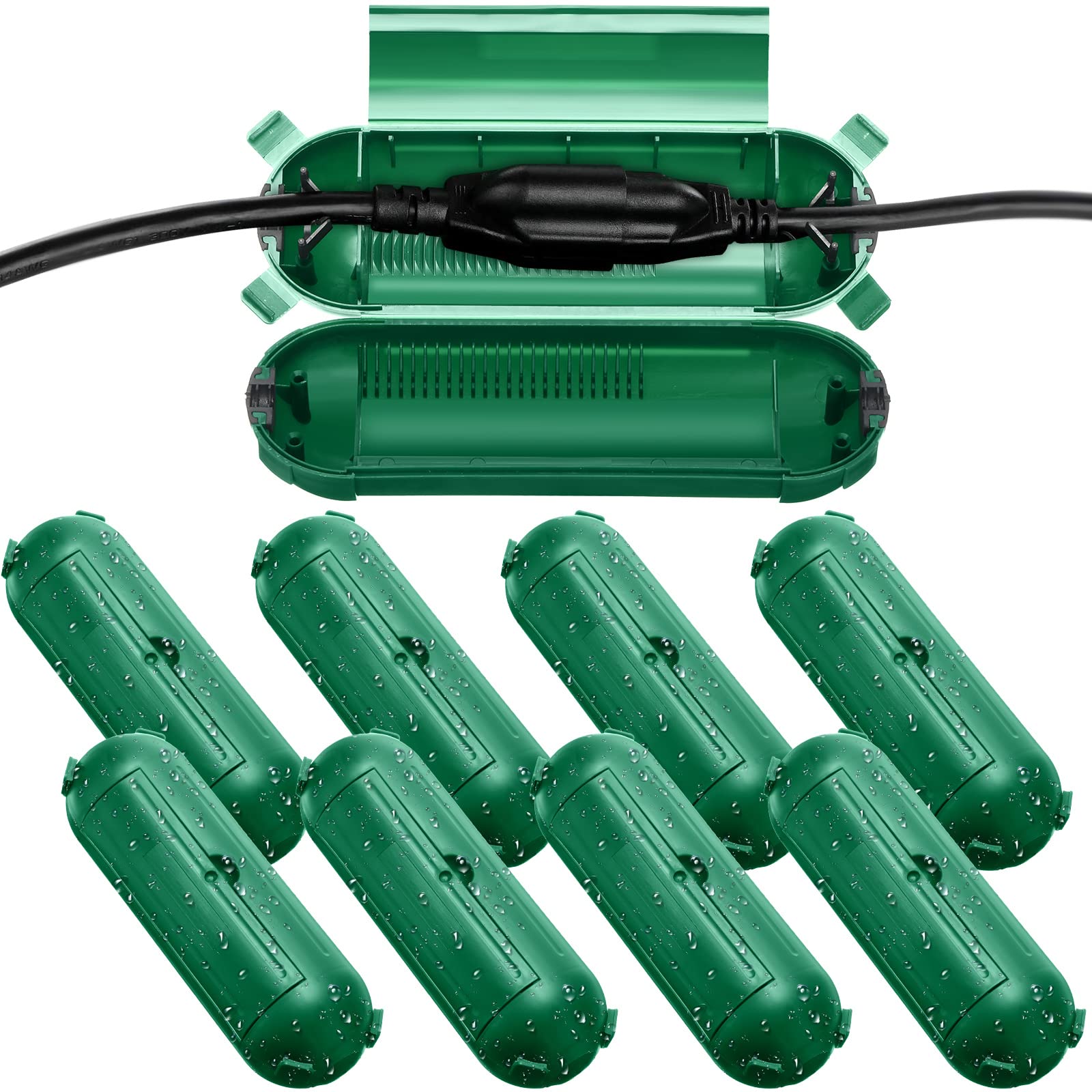 Weewooday Confezione da 8 coperture di sicurezza per cavi di prolunga per esterni, impermeabili, a forma di capsula, copertura per presa elettrica da esterno, impermeabile, copertura di sicurezza