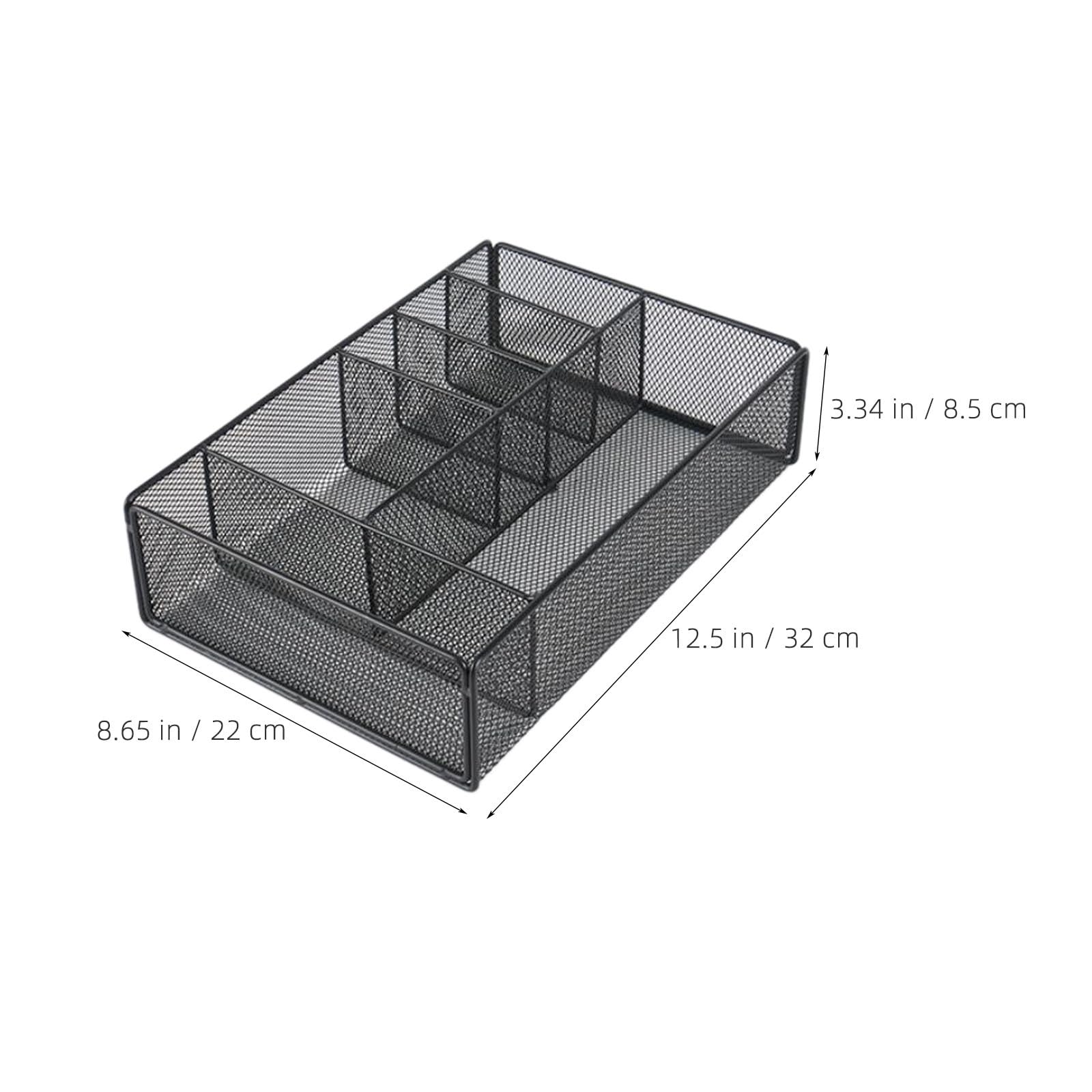 SEWACC Estante para Cubiertos de Cocina Negro de Metal 1 Pieza