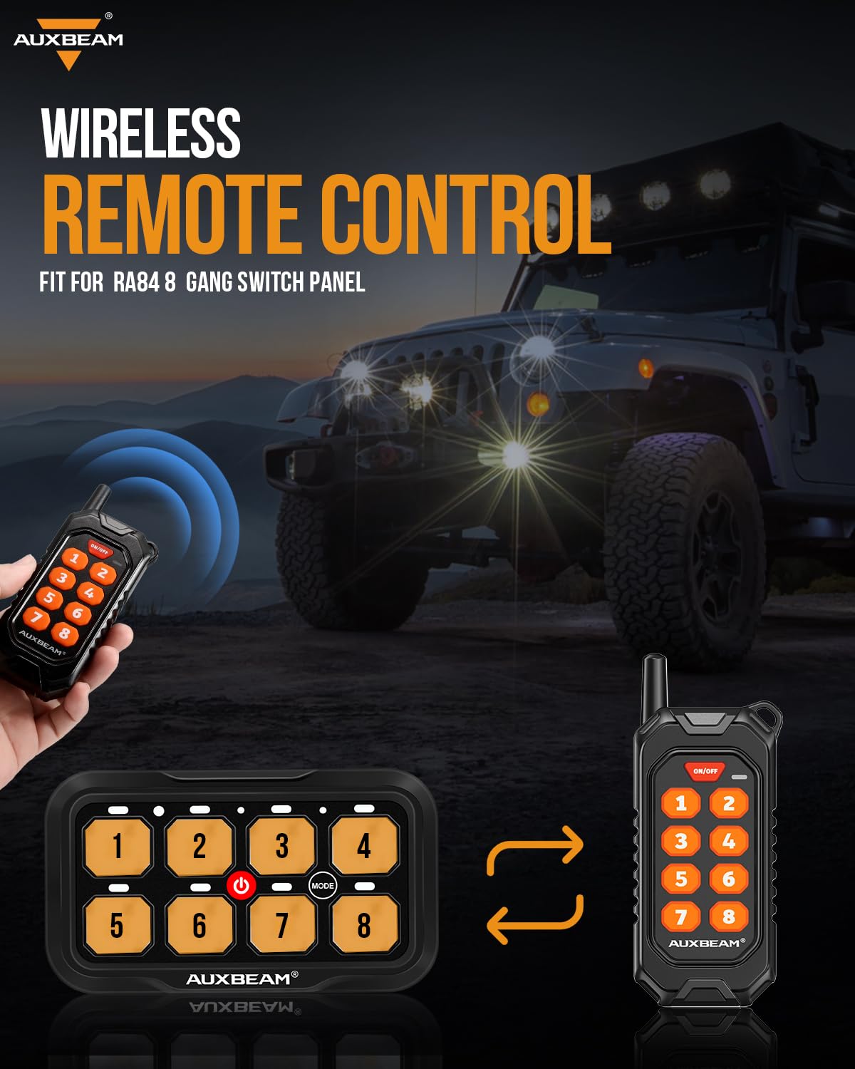 Snapklik.com : Auxbeam Wireless Remote Control For 8 Gang Switch Panel ...