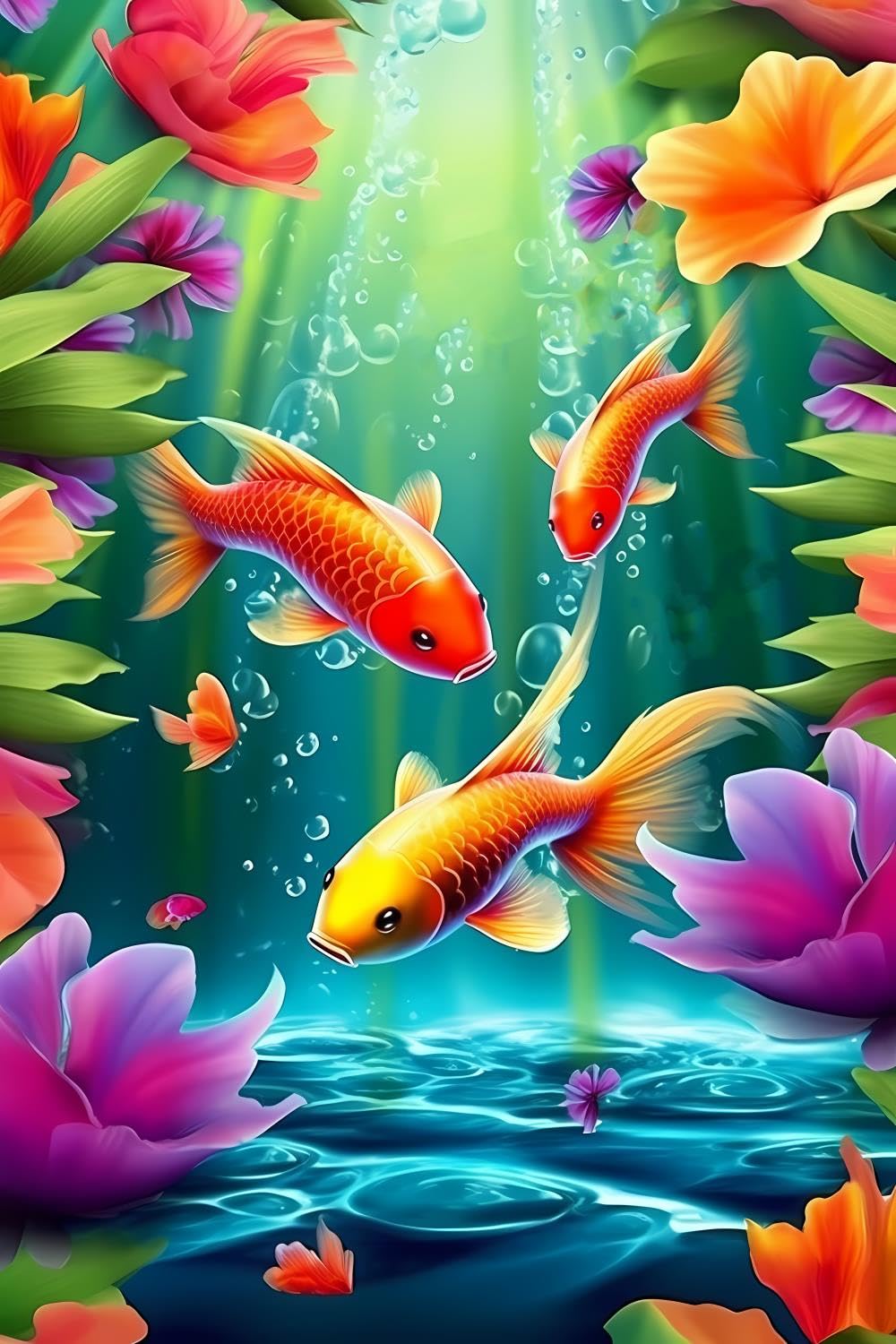 Koiページ Amazon.com: 5D Koi Fish Leap Up Diamond Painting Kits for