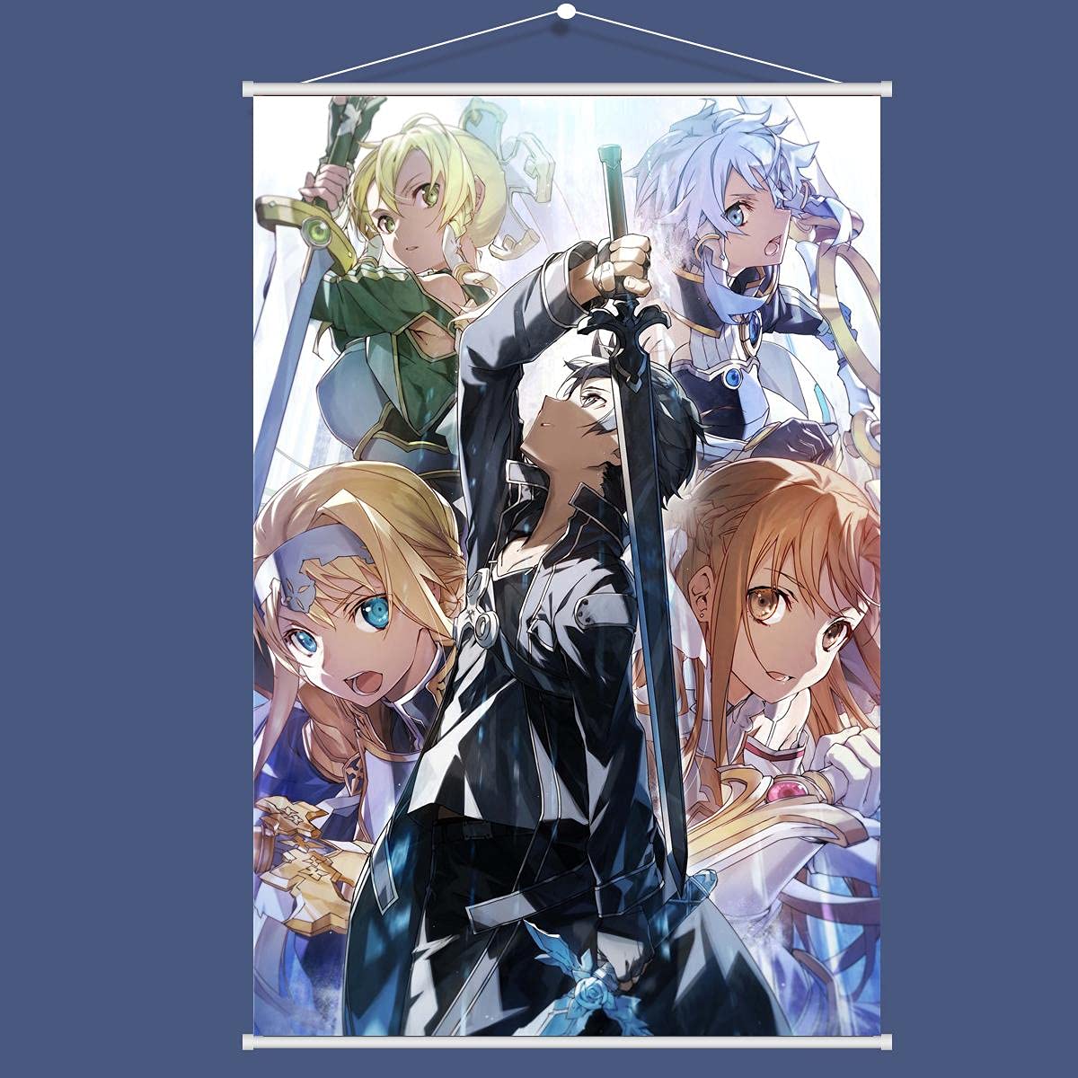 XIANGCHENG タペストリー ソードアート・オンライン アスナ 結城明日奈 キリト 桐ヶ谷和人 アリス・ツーベルク リーファ 桐ヶ谷直葉 朝田詩乃 シノン 同人 タペストリー ポスター 掛ける絵 アニメ(60cm X 90cm)